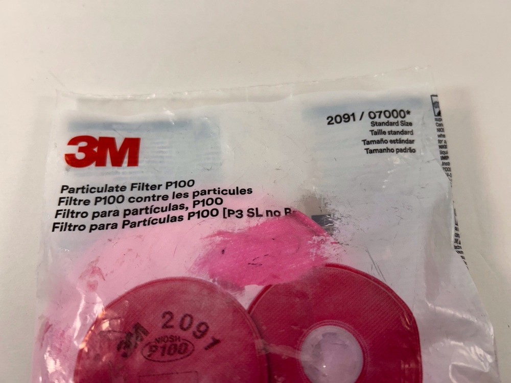 3M P100 Particulate Filter - 2091 - Standard Size - 2 Pack
