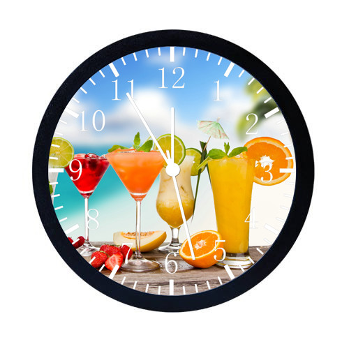 Beautiful Drinks Black Frame Wall Clock E33