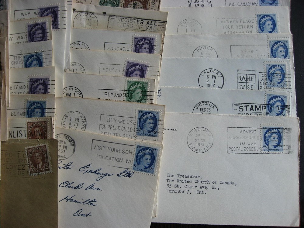 Canada 165 slogan cancel covers note about half are opened on 3 sides