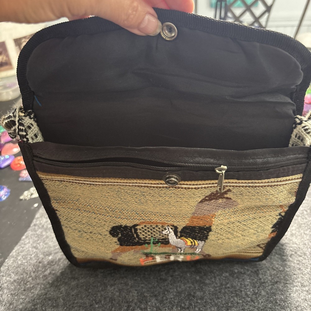 Handmade Peruvian Alpaca Purse With 50” Strap