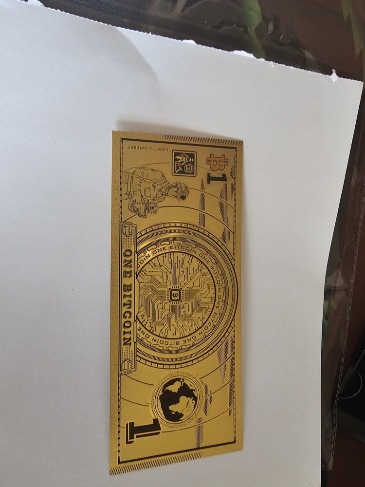 Bitcoin Commemorative Gold Plated Bill