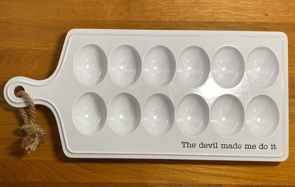 Mud Pie Circa Collection Melamine Deviled Egg Serving Tray Devil Made Me Do It