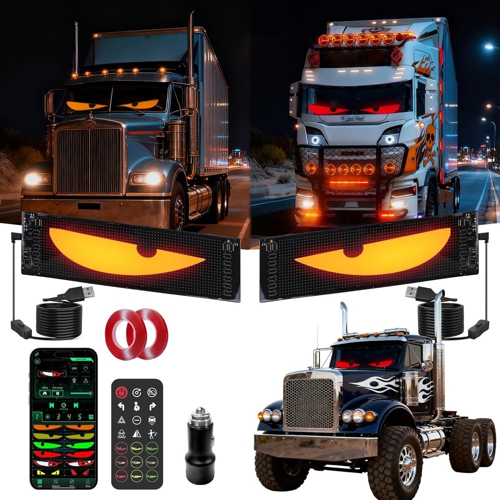 Devil Eyes Light 2PC for Windshield-23.42x4.72IN LETOUR Programmable LED Eyes...