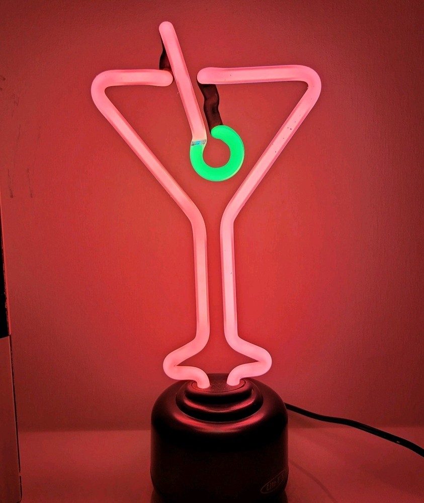 Lite FX Martini Neon Light Approx 10" Tall - Real Neon