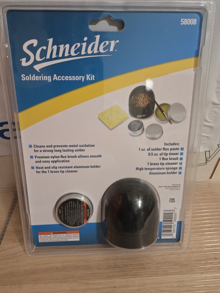 Schneider Soldering Accessory Kit: Tinner/Brush/Cleaner/Sponge New Missing Paste