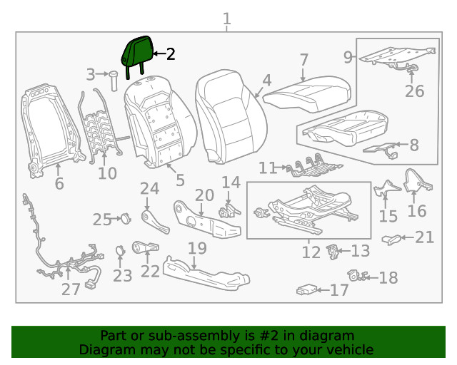 Genuine GM Headrest 42767504
