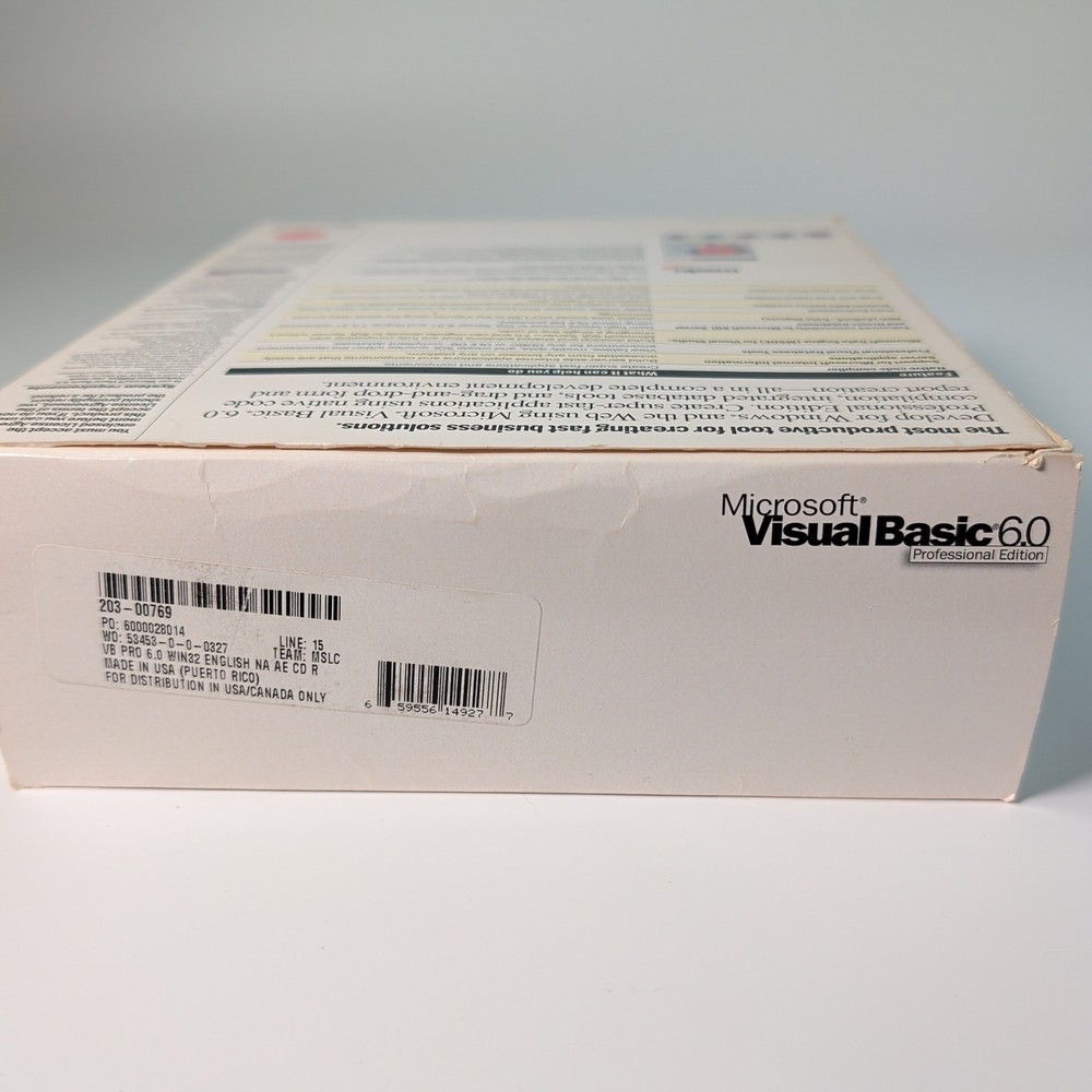 Microsoft Visual Basic 6.0 Professional Edition 203-00769 Clean Disks