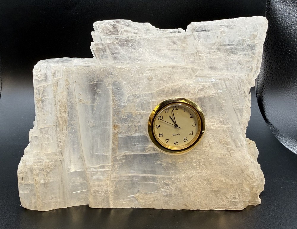 Beautiful Selenite Mineral Clock