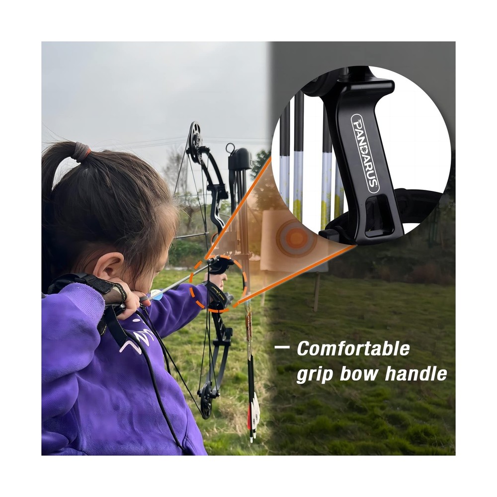 Compound Bow Set 10-40lbs for Pull Child Right Hand Lightweight Design Bow Ad...