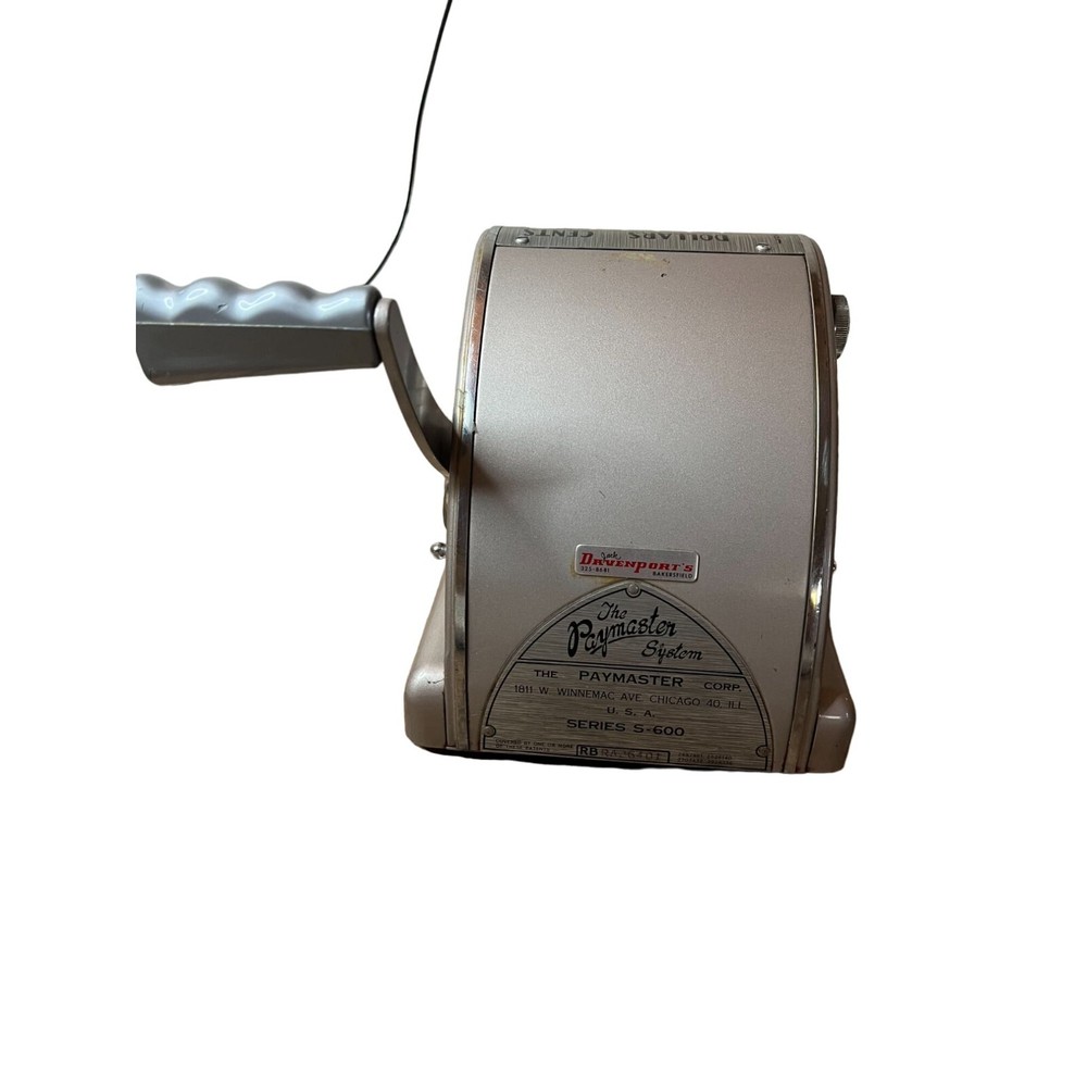 Vintage The Paymaster System Series S-600 WORKING