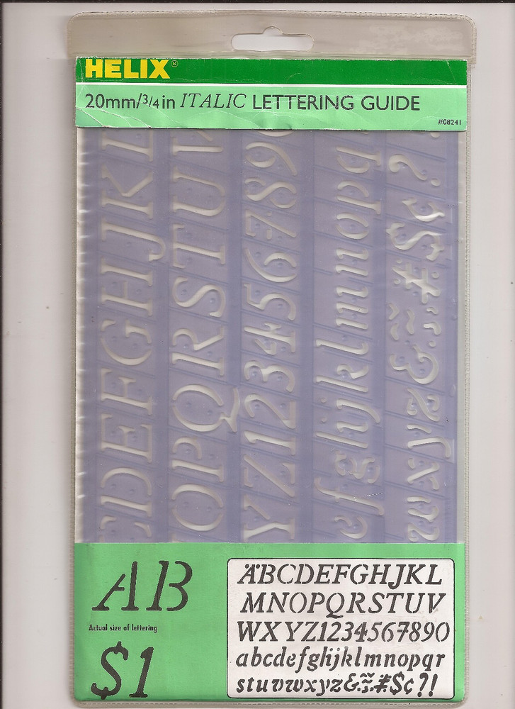 Helix Lettering Guide 20mm/3/4" Italic Lettering Guide