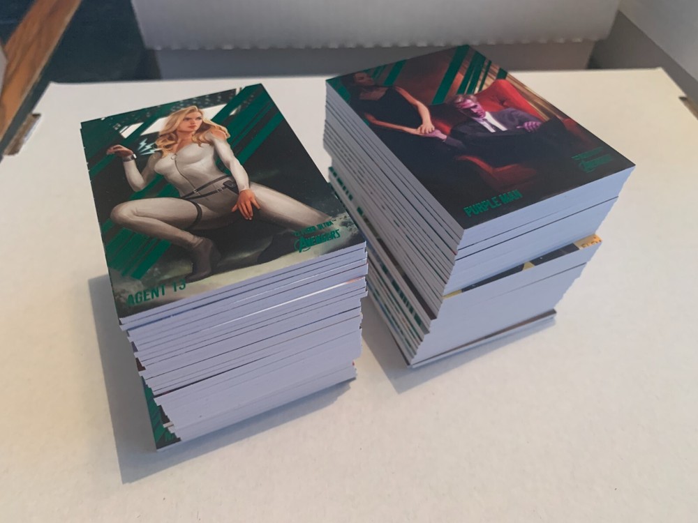 2022 UPPER DECK MARVEL FLEER ULTRA AVENGERS GREEN FOIL 68 CARD PARTIAL BASE SET