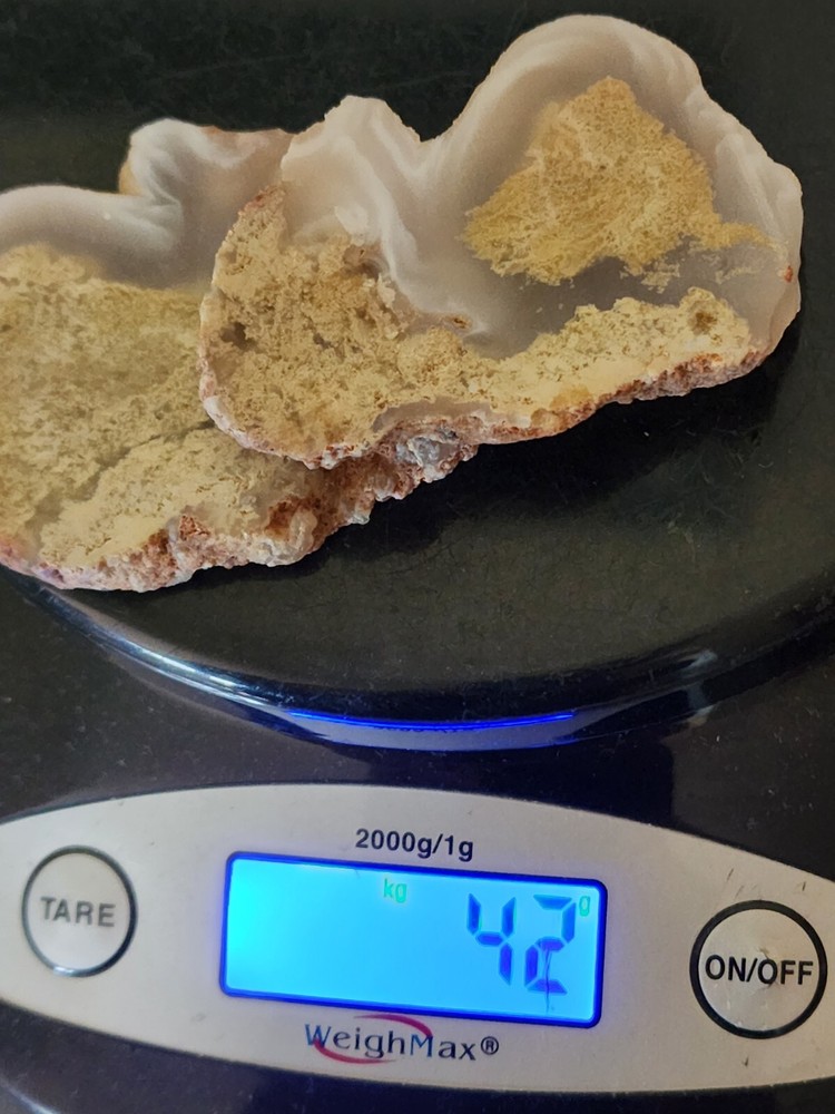 Agate Slabs Pair With Plume