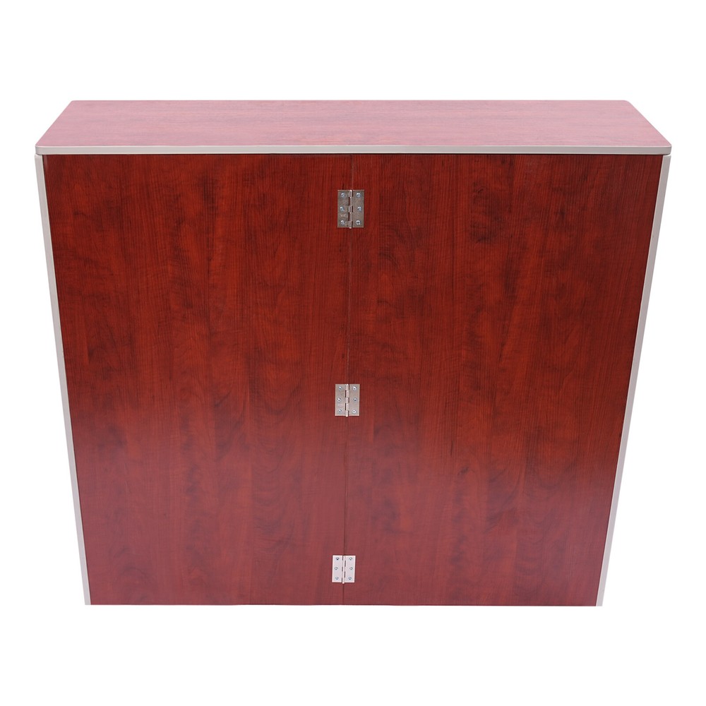 Portable Event Bar Rectangular Foldable Bar Freestanding Bar Cabinet Brown