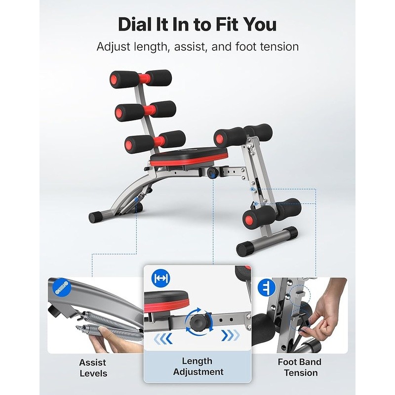 Adjustable Ergonomic Ab Machine Bench Ultimate Core Strength & Stability New