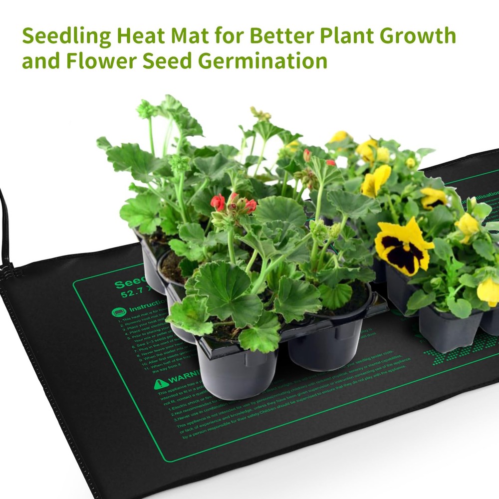2 Pack Seedling Heat Mat, Durable Waterproof Seed Germination Heating Mat, Wa...