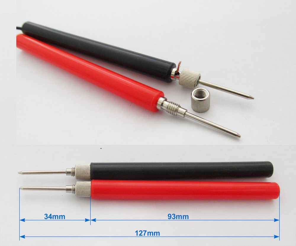 1pair DIY Multimeter Test Probe without Cable Assemble & No Solder Long Handle