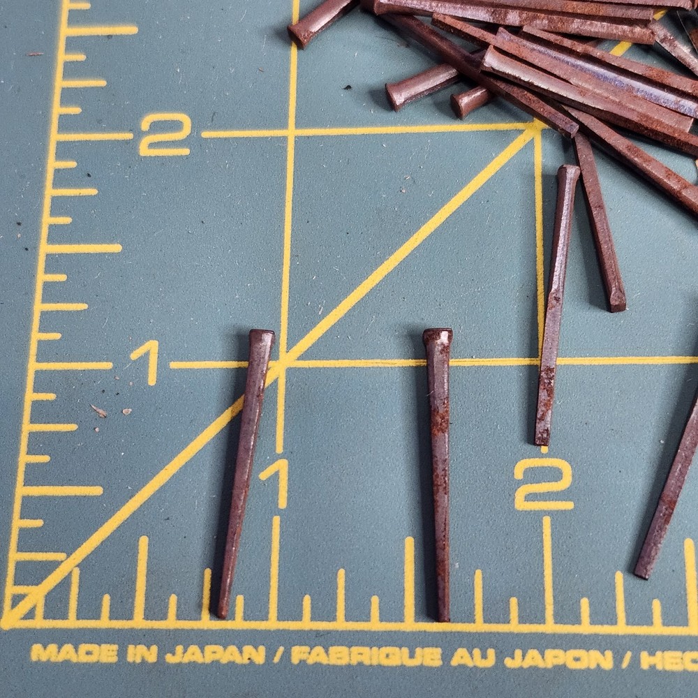 Old Square Head Nails. Barn Rustic Rusty Brad Nails, 10oz Bag