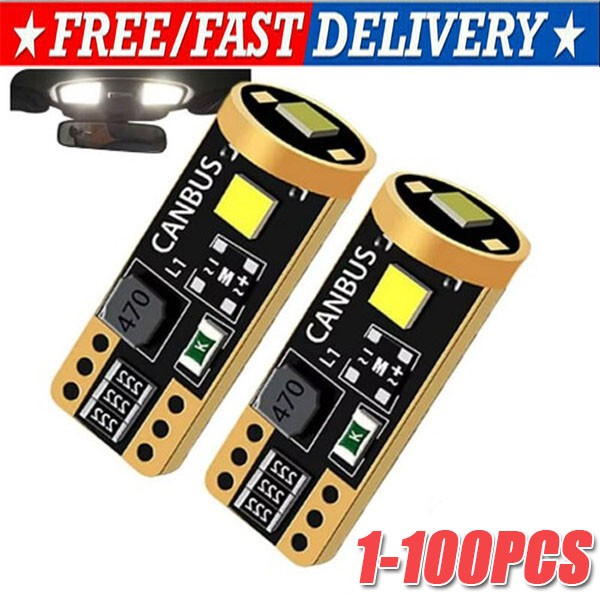 T10 LED License Plate Light Bulbs 6000K Super Bright White 168 2825 194