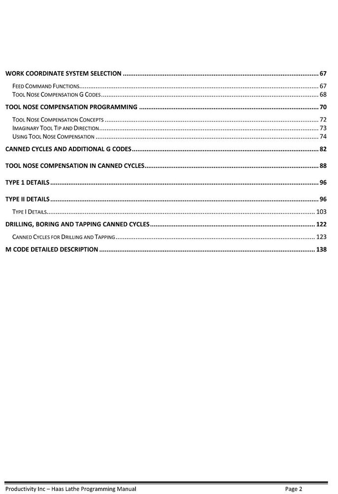 Haas CNC Lathe SL Series Programming Training Manual #1131