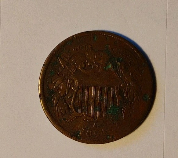 1864 2C Two Cent Piece, Large Motto