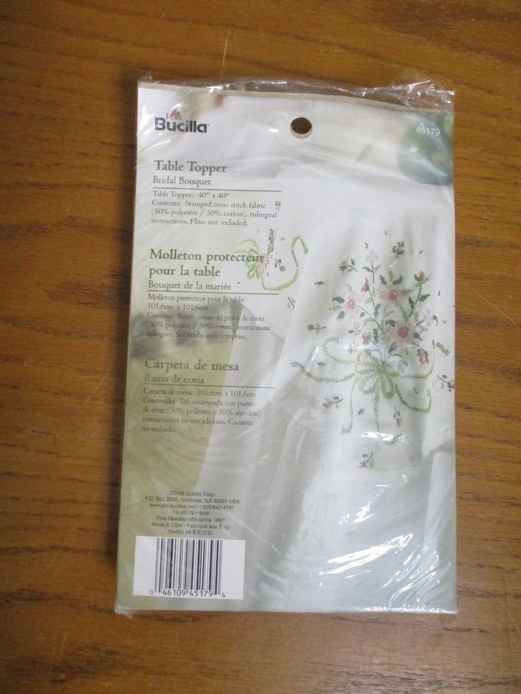 Bucilla Table Topper 40" x 40" Bride Bouquet Stitching Kit