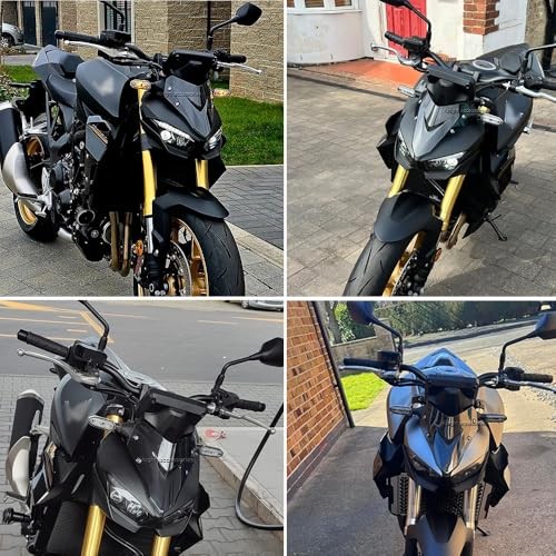 Motorcycle Windshield Wind Deflector Windscreen Front Flyscreen with Black