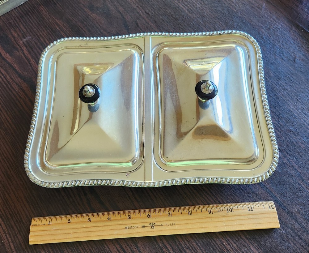 VTG Silverplate 3135A Dual Covered Server Crescent Silverware MFG Co. Vegetable