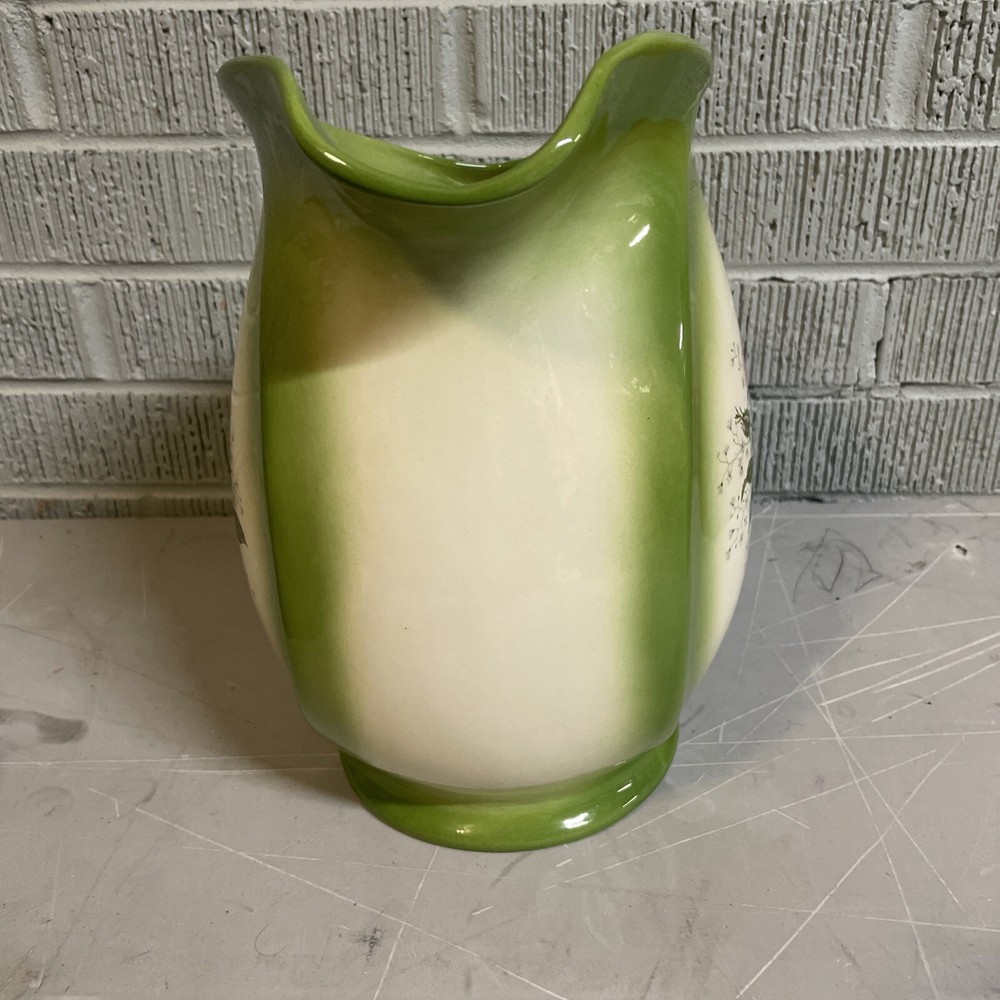 POTTERY FLORAL PITCHER HANDCRAFTED SIGNED 1982 Ford