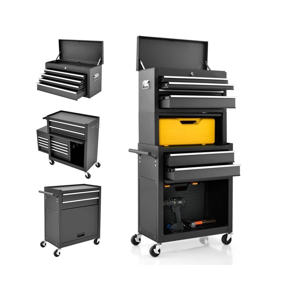 TANGZON Rolling Tool Chest Combo, Lockable Tool Cabinet with Wheels, Drawers,...