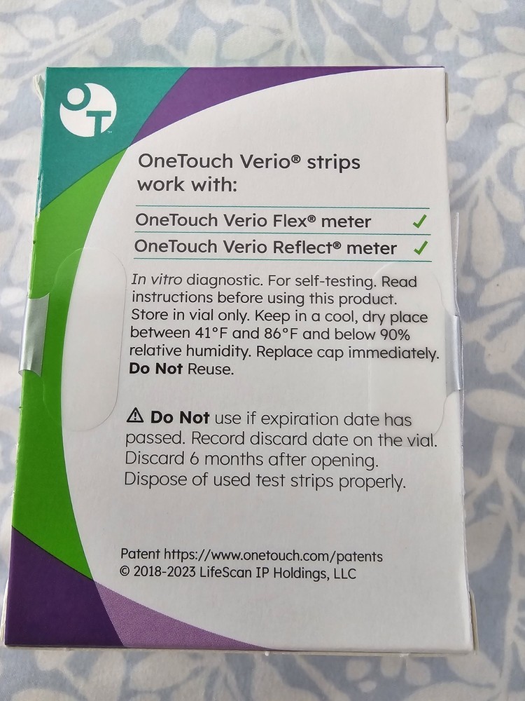 New One Touch Verio 100ct Test Strips
