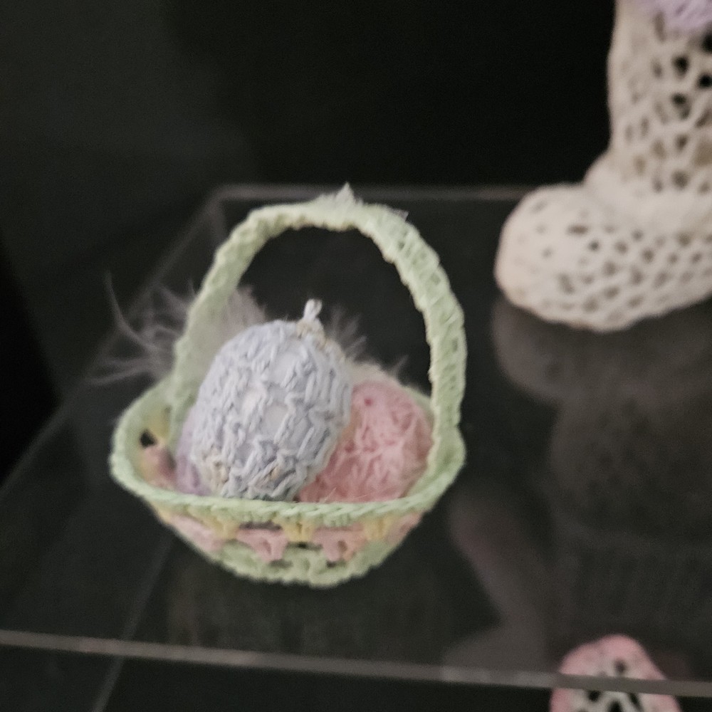 Crochet Easter Bunnies & Basket Of Eggs Spring Needs Repaired
