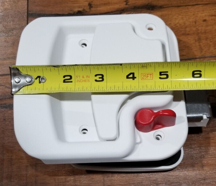 White RV Entry Door Lock Handle Knob w/ Deadbolt Camper Travel Trailer Latch Key