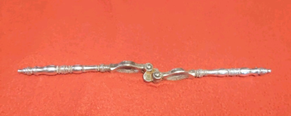 Vintage Silver Plated Ornate Hand Nutcracker 5.75"