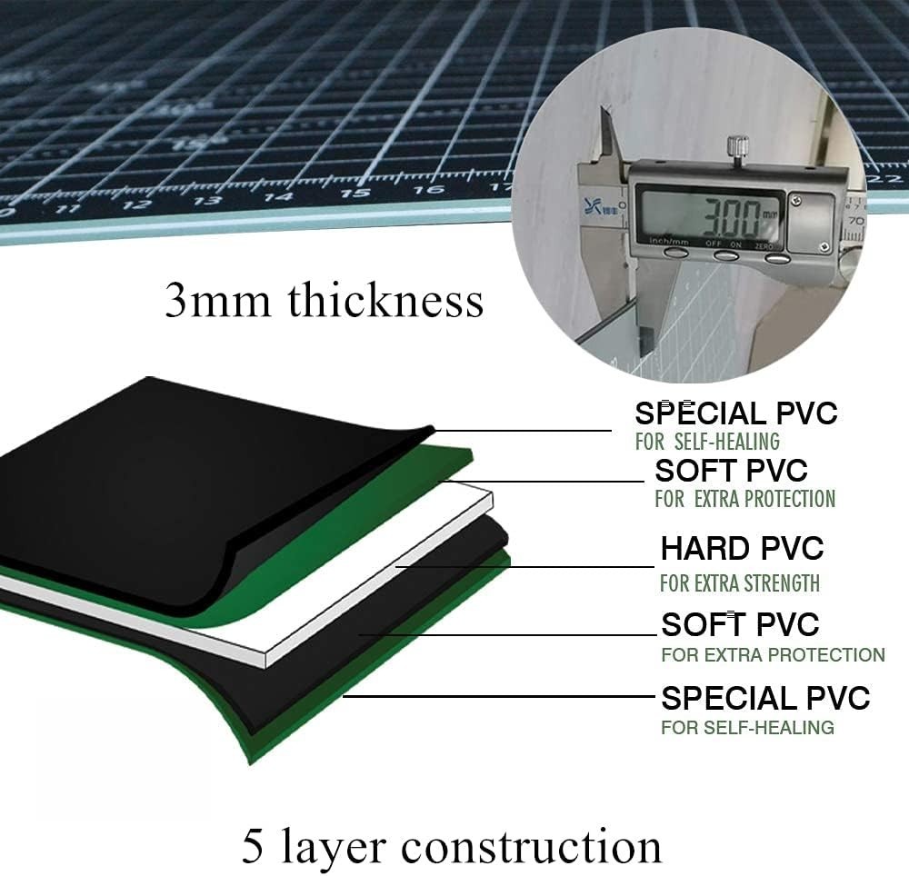 Self-Healing 18x24” Double-Sided Cutting Mat - Suitable for All Crafting Needs