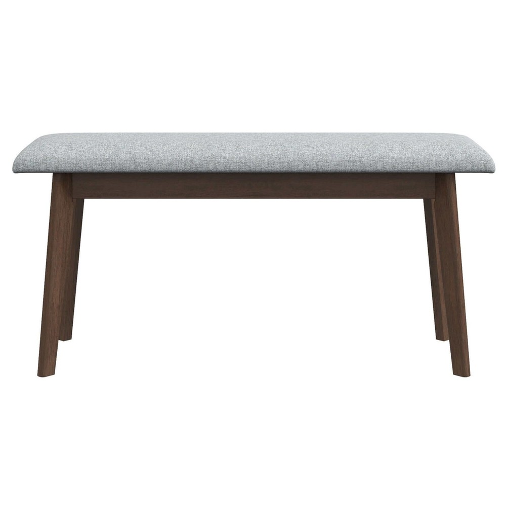 Fabric Upholstered Solid Wood Bench, Padded Storage Bench for Entryway
