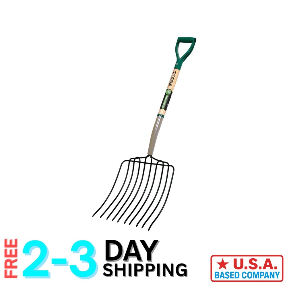 Durable 30-Inch Tru Tough Manure Fork with 10 Tines and Ergonomic Handle