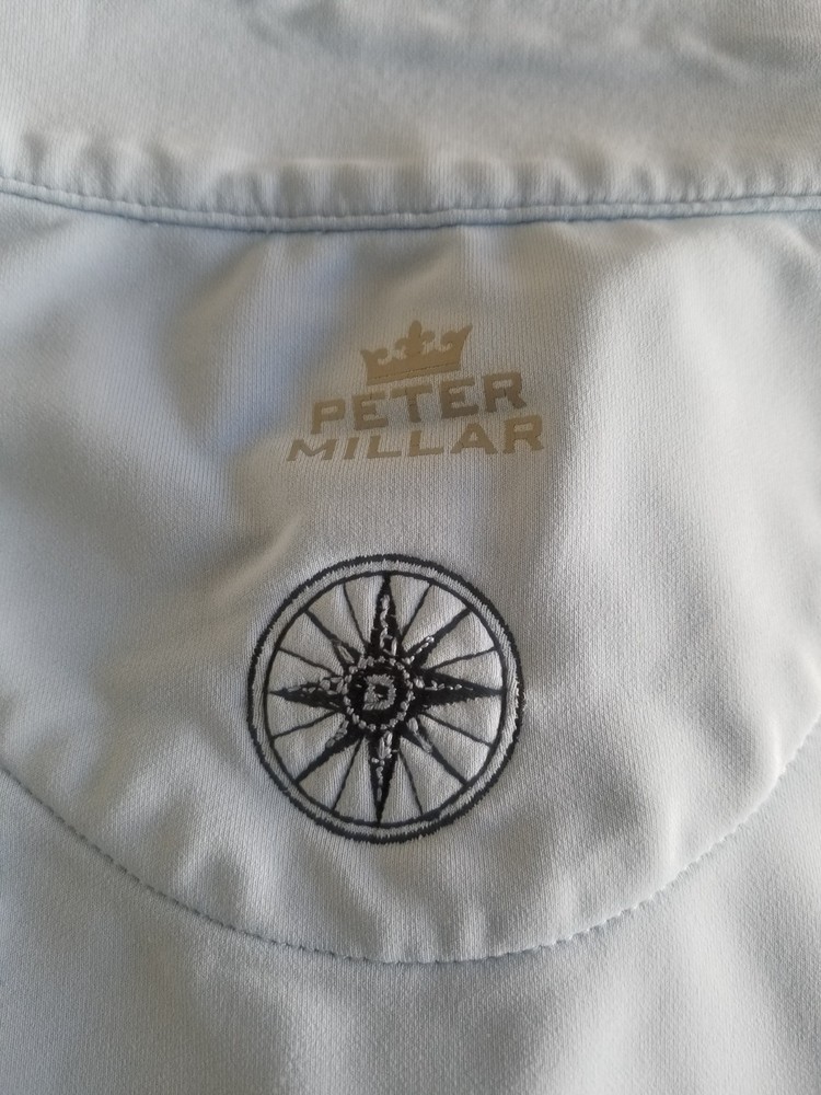 Peter Millar Men’s Medium Element 4 Wind 1/4 Zip Golf Pullover Jacket Lt Blue