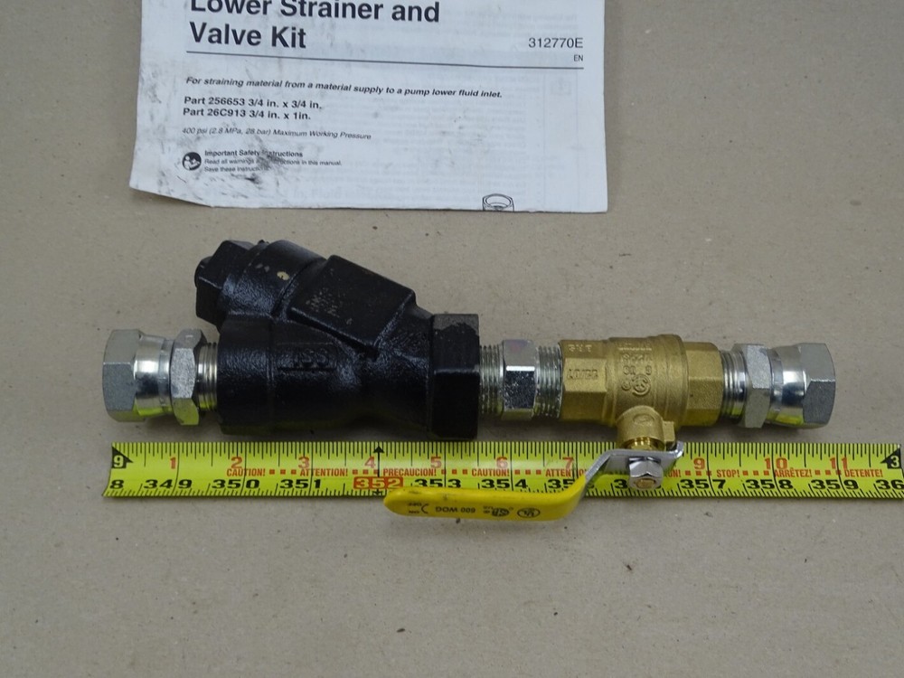 Graco Low Strainer and Valve Kit 3/4" X 3/4" , 256653
