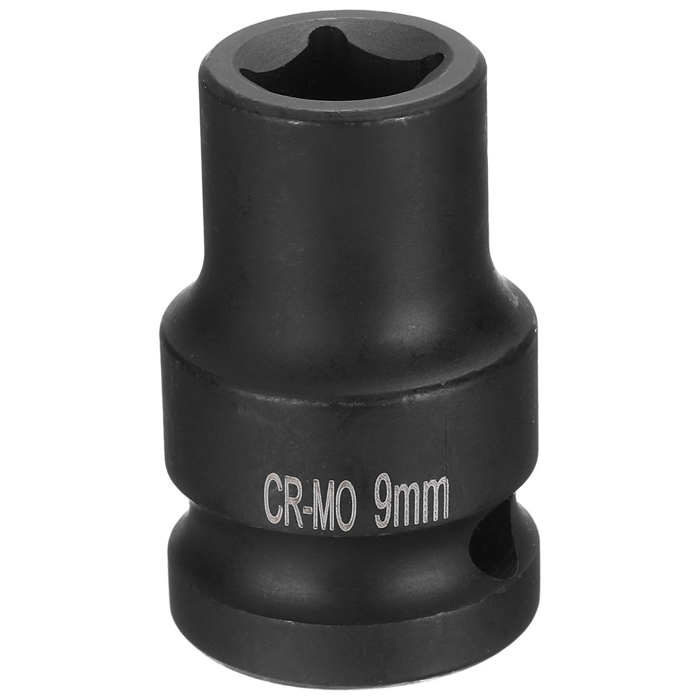 4 Point Square Socket 1/2" Drive 9mm Metric CR-MO Square Impact Wheel Socket