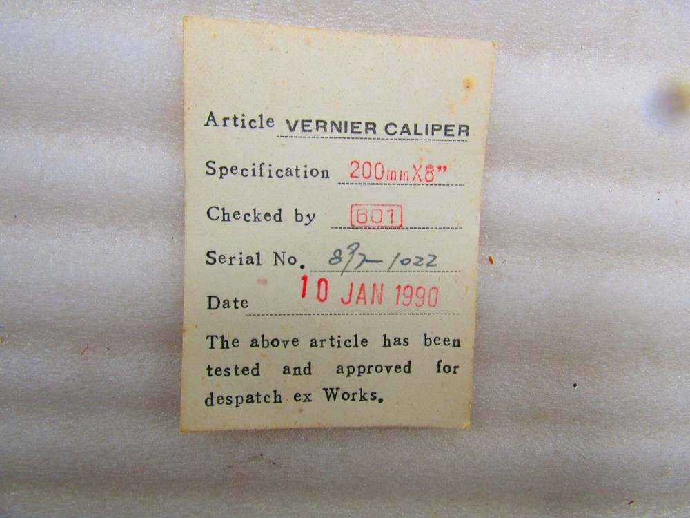 Vernier Caliper, 200 mm x 8"