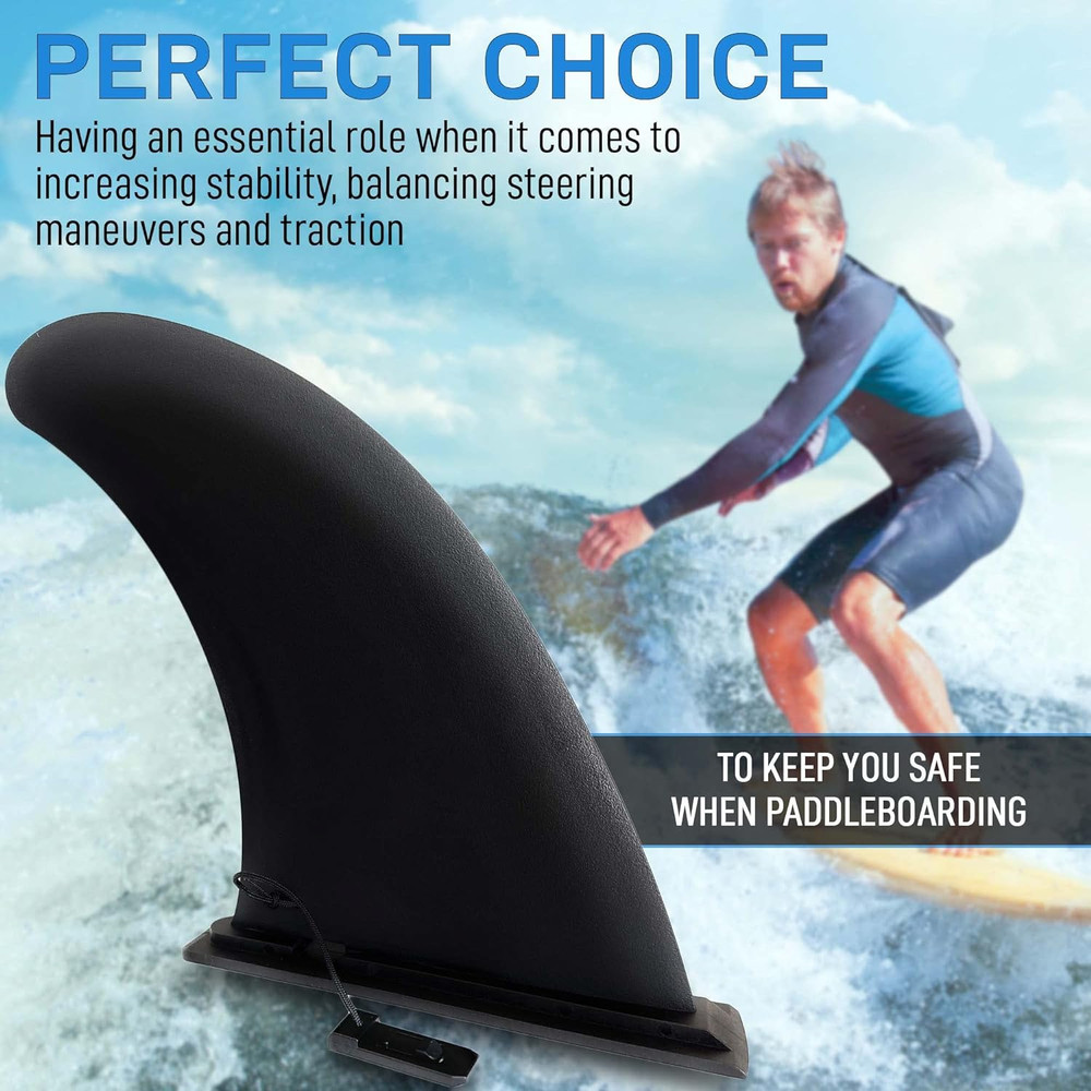 9" Sup Fin Replacement - Stand Up Paddleboard Fin Replacement, Quick Release Lon