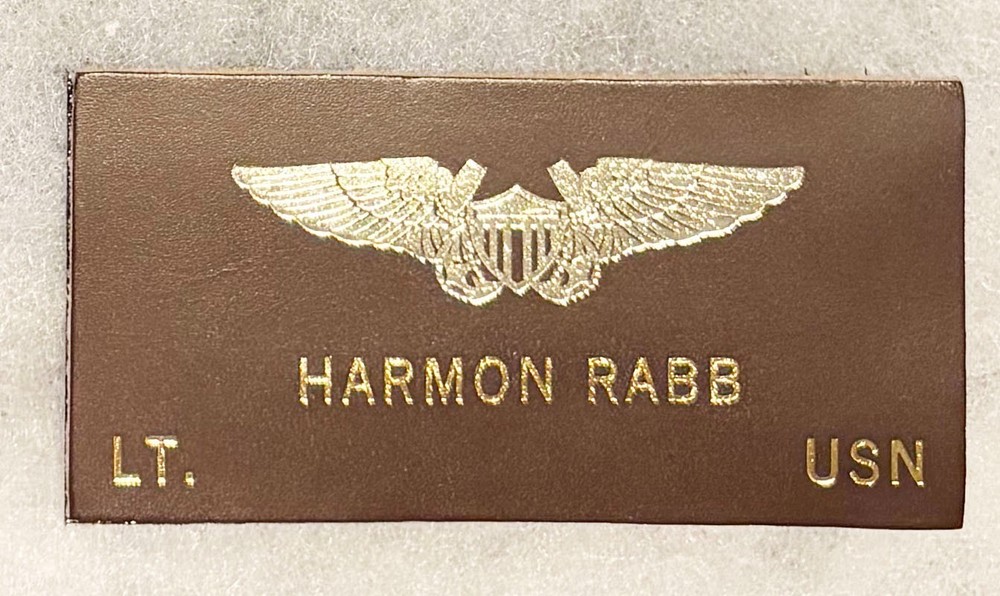 USN Harmon Rabb LT Flight Jacket Name Tag