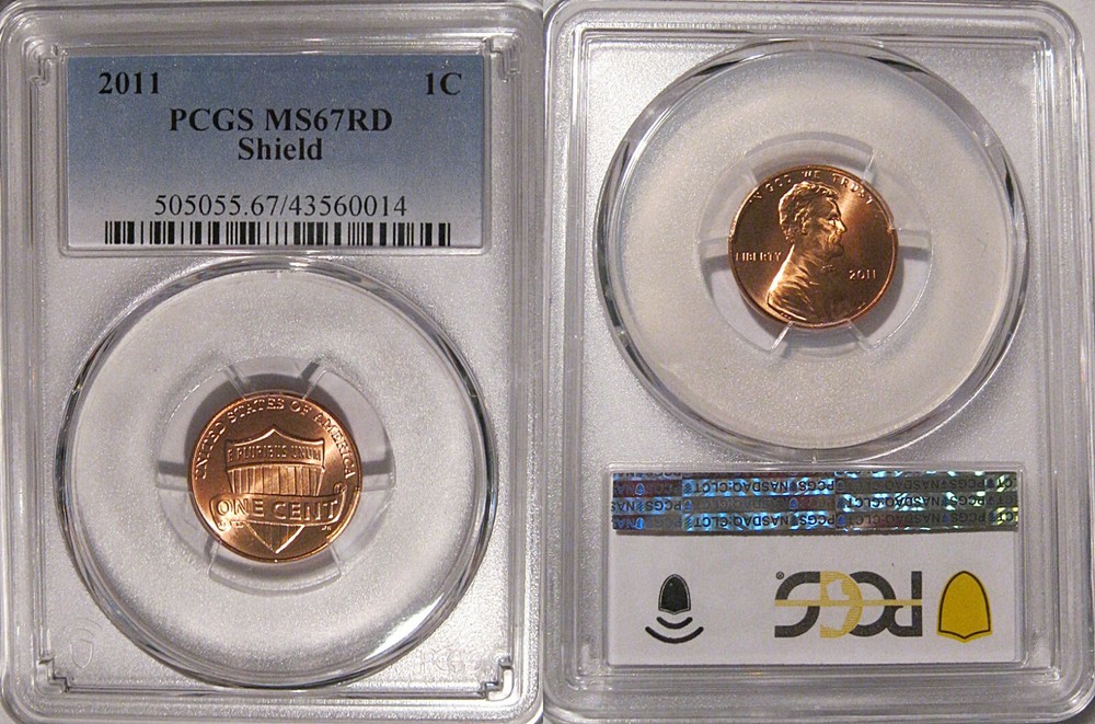 2011 P Lincoln SHIELD Cent 1c PCGS MS67RD