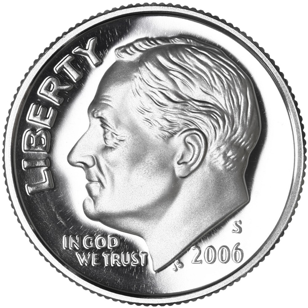 2006 S Roosevelt Dime Gem DCam Proof CN-Clad