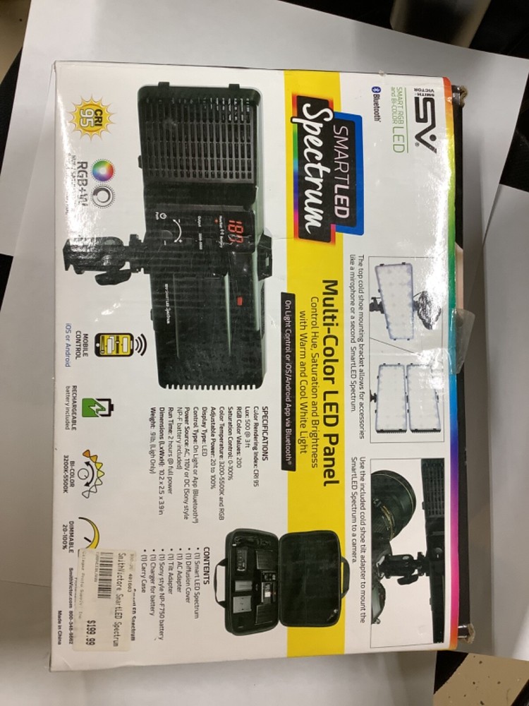 Smith Victor Smart Led Spectrum Multi Color Panel -NOS