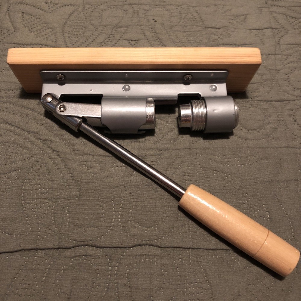 Heavy Duty Pecan and Nut Cracker Tool, Wood Base and Adjustable Handle, Easy Use