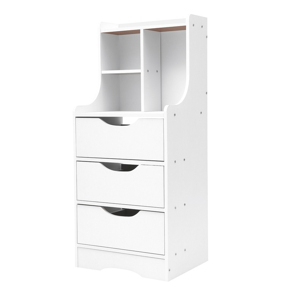 3 Drawers End Side Bedside Table Nightstand Organizer Storage Table Bedroom