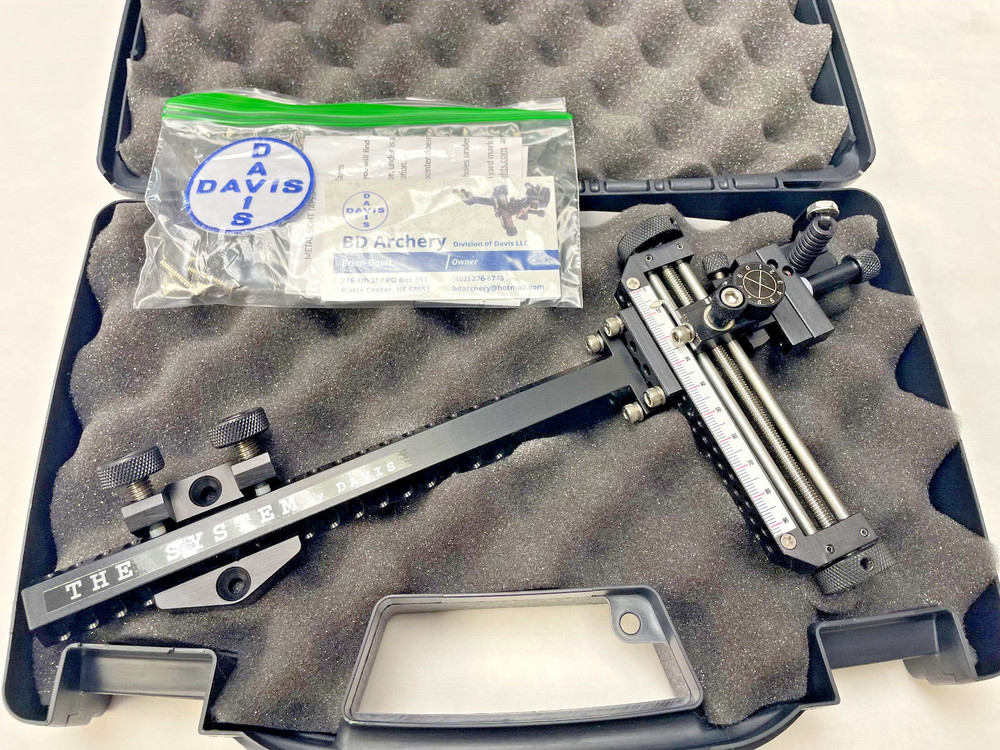 5" DAVIS COMPOUND SIGHT-Black/Black knobs-RH-20 CLICK