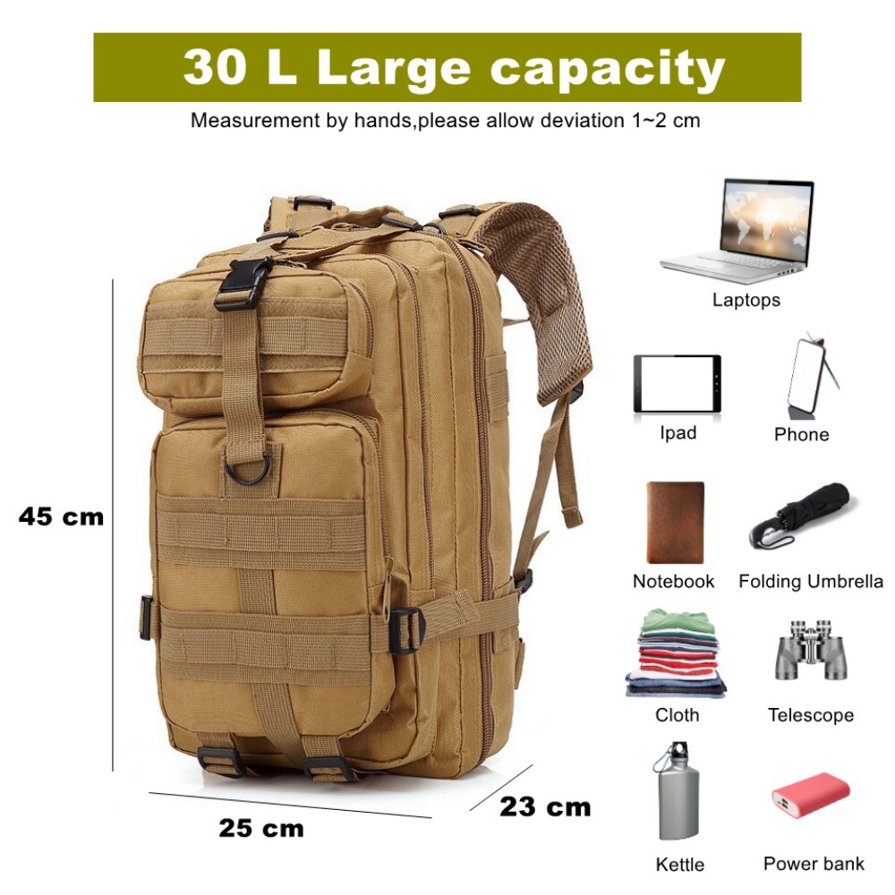 Molle Assault Pack Military Tactical Army Backpack Bug Out Bag Rucksack Daypack